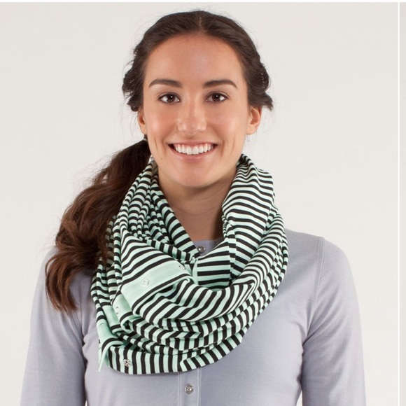 lululemon athletica Accessories - Lululemon Vinyasa Scarf with Snaps and Stripes in Black and Mint